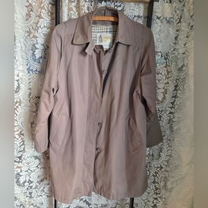 vintage London Fog tan lined trench coat raincoat Size 14